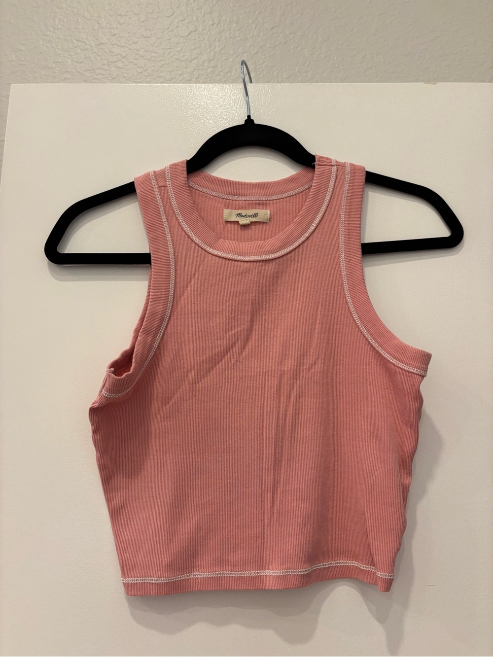 Madewell fitted Ribbed classic sleeveless crew neck Cropped fitted Tank Top